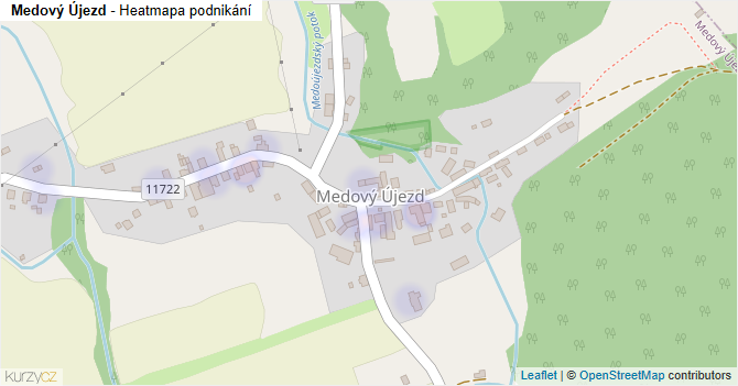 Medový Újezd - mapa podnikání