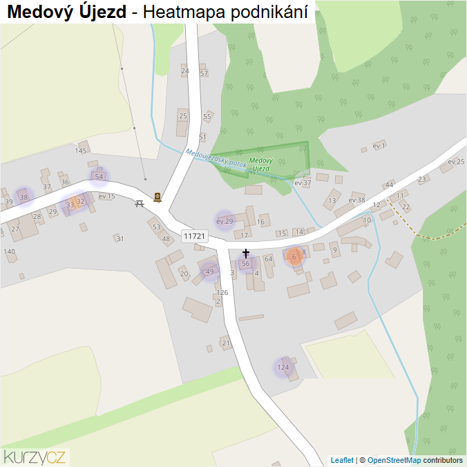 Mapa Medový Újezd - Firmy v části obce.