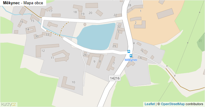 Měkynec - mapa obce