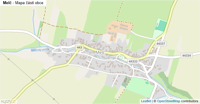 Melč - mapa části obce