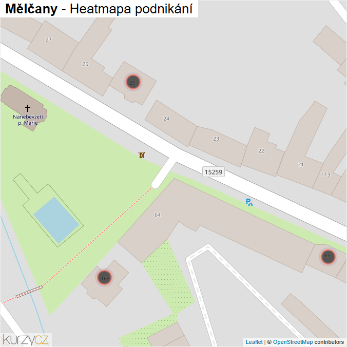 Mapa Mělčany - Firmy v obci.