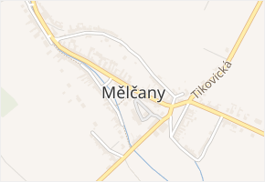 Mělčany v obci Mělčany - mapa části obce