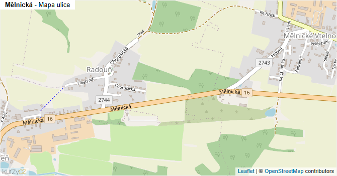 Mělnická - mapa ulice