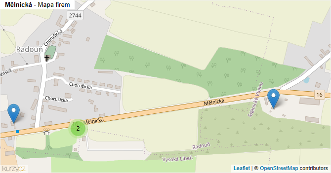 Mělnická - mapa firem