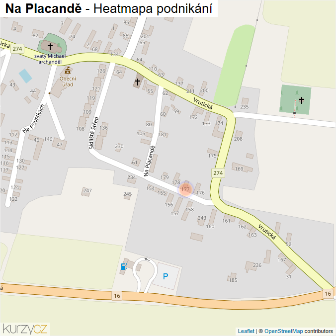 Mapa Na Placandě - Firmy v ulici.