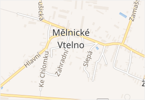 Průjezdní v obci Mělnické Vtelno - mapa ulice