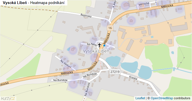 Vysoká Libeň - mapa podnikání