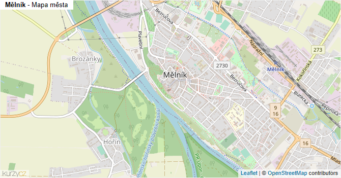 Mělník - mapa města