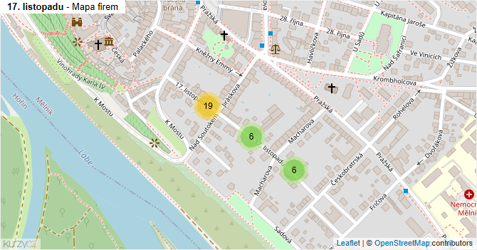 17. listopadu - mapa firem