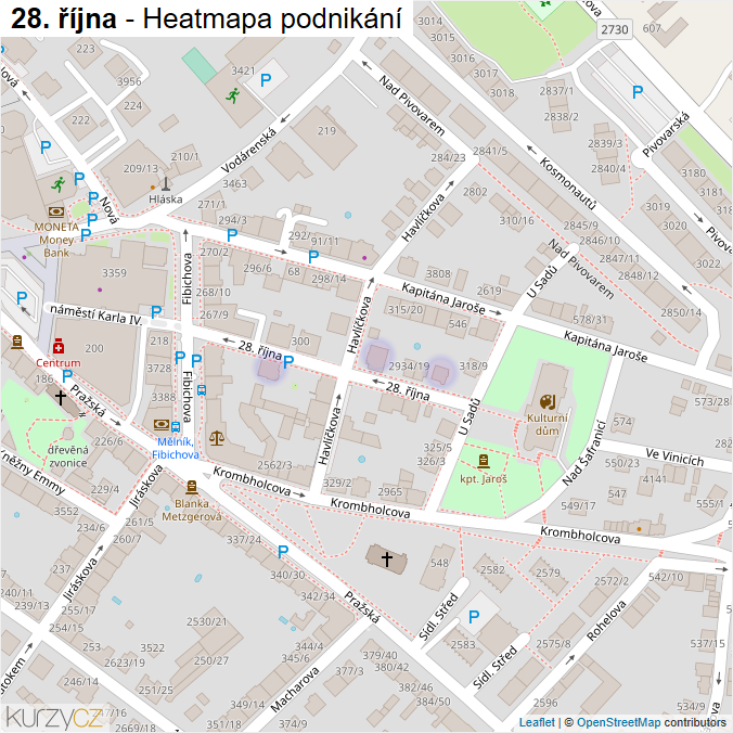 Mapa 28. října - Firmy v ulici.