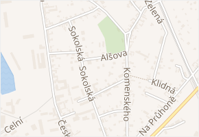 Alšova v obci Mělník - mapa ulice