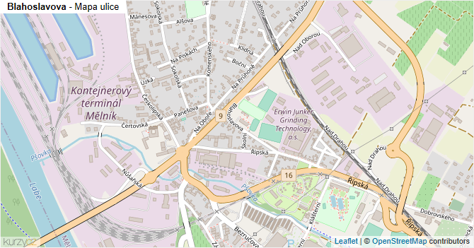 Blahoslavova - mapa ulice