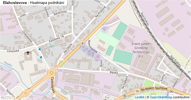 Blahoslavova - mapa podnikání