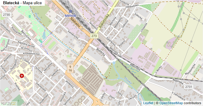 Blatecká - mapa ulice