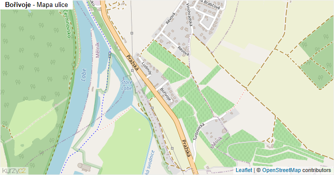 Bořivoje - mapa ulice