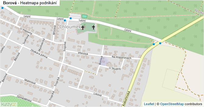 Borová - mapa podnikání