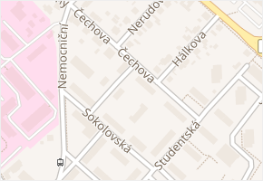 Čechova v obci Mělník - mapa ulice