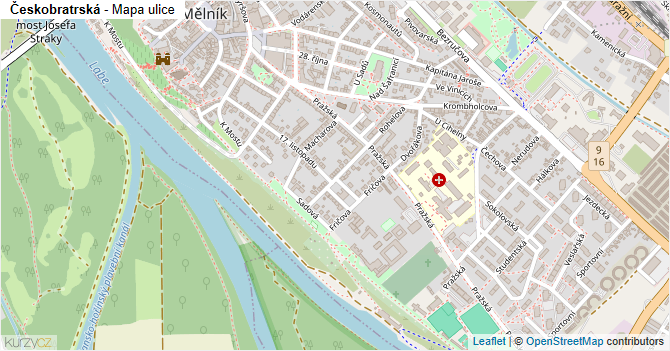 Českobratrská - mapa ulice