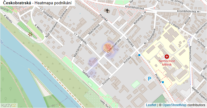 Českobratrská - mapa podnikání
