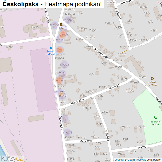 Mapa Českolipská - Firmy v ulici.