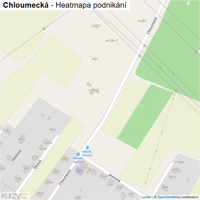 Mapa Chloumecká - Firmy v ulici.