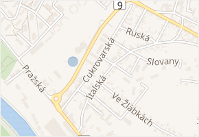 Cukrovarská v obci Mělník - mapa ulice