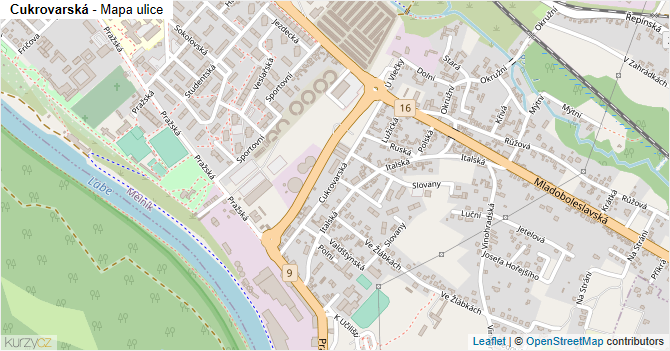 Cukrovarská - mapa ulice