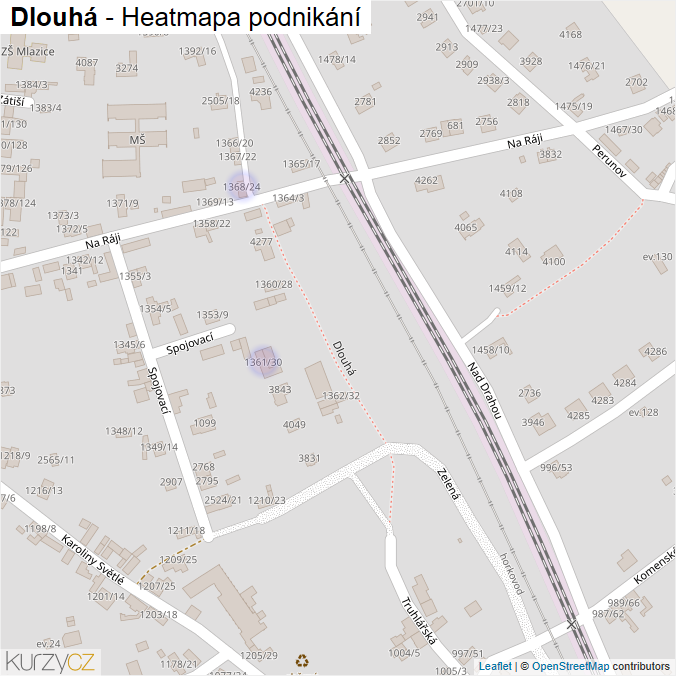 Mapa Dlouhá - Firmy v ulici.