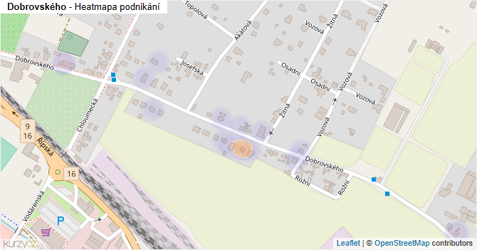 Dobrovského - mapa podnikání