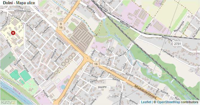 Dolní - mapa ulice