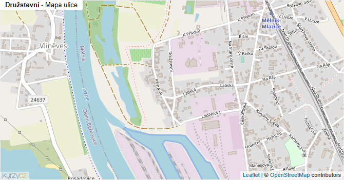 Družstevní - mapa ulice