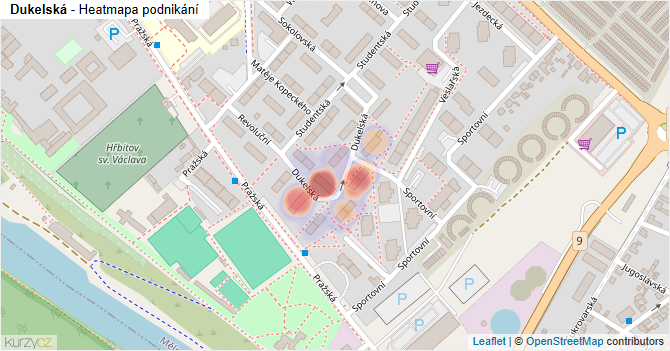 Dukelská - mapa podnikání