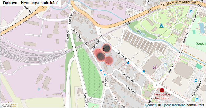 Dykova - mapa podnikání