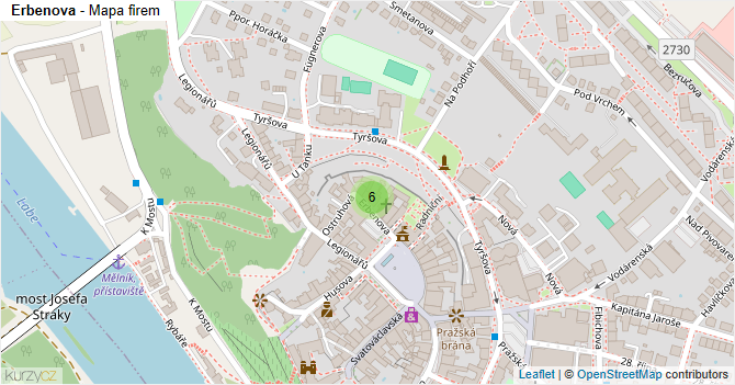Erbenova - mapa firem