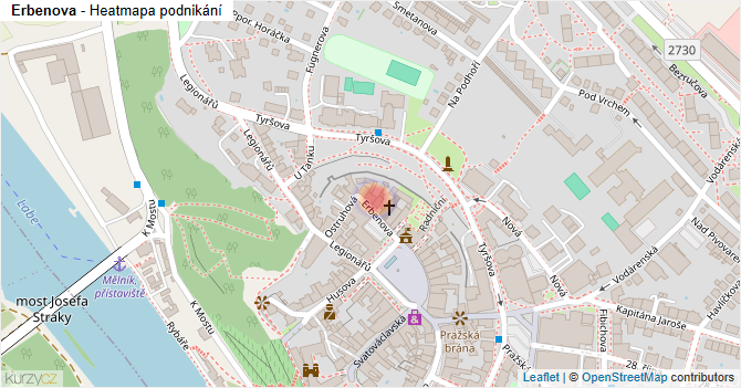 Erbenova - mapa podnikání