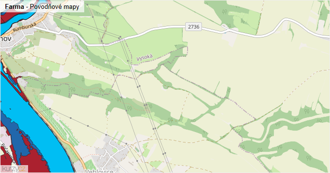 Farma - záplavové mapy stoleté vody