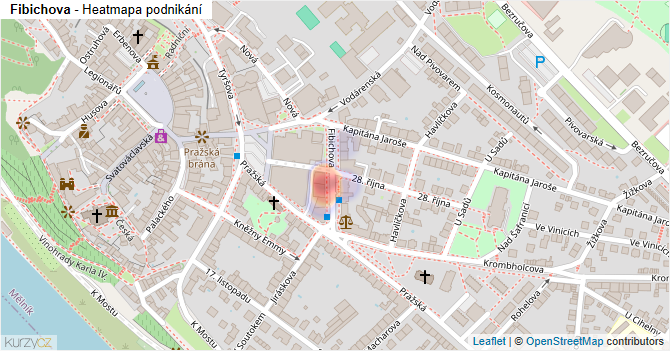 Fibichova - mapa podnikání