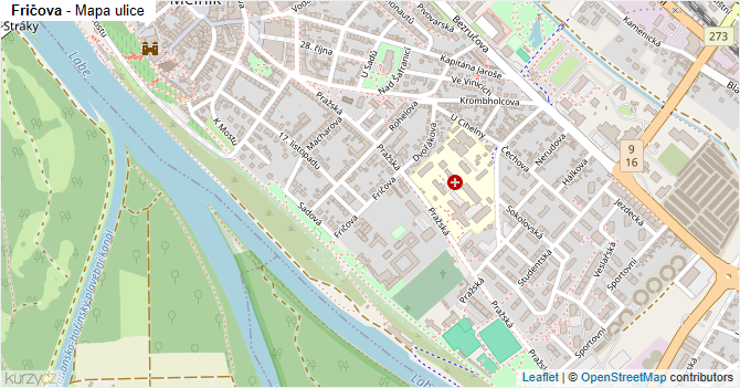 Fričova - mapa ulice