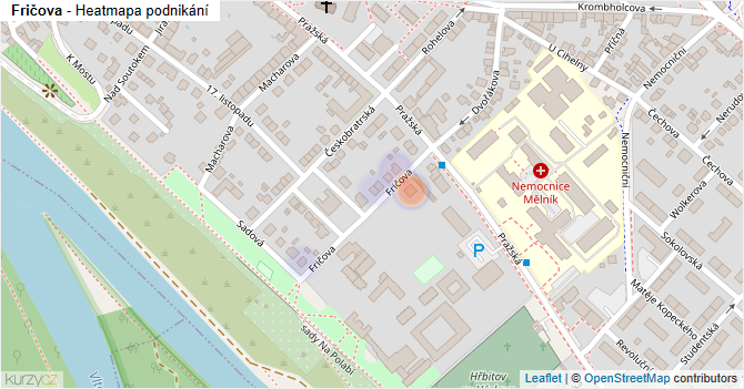 Fričova - mapa podnikání