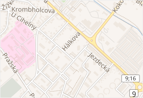 Hálkova v obci Mělník - mapa ulice