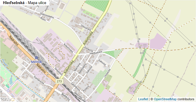 Hleďsebská - mapa ulice