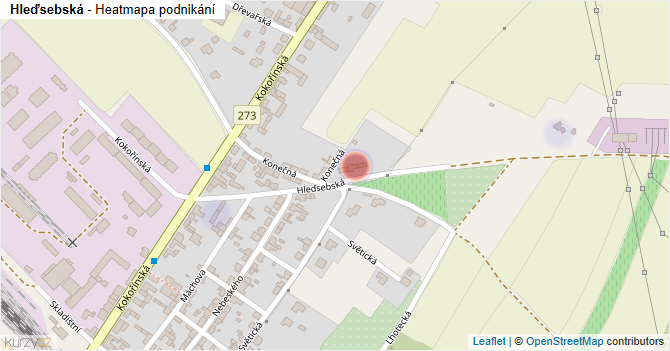 Hleďsebská - mapa podnikání