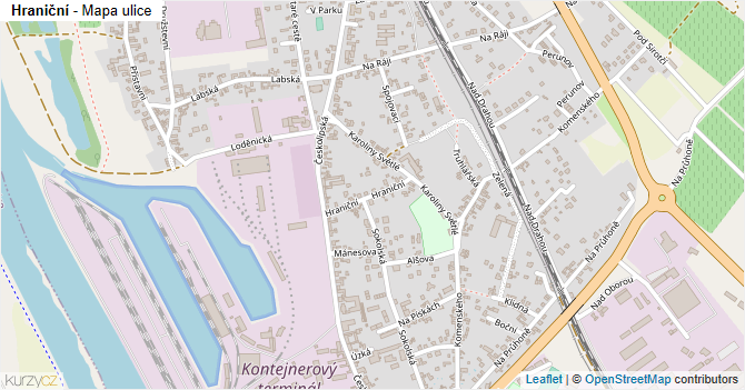 Hraniční - mapa ulice