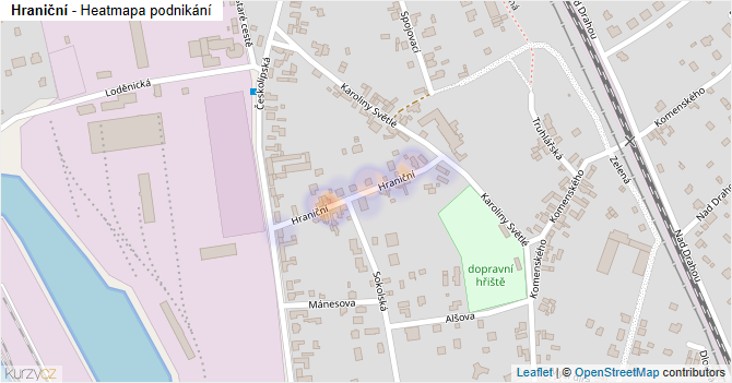 Hraniční - mapa podnikání