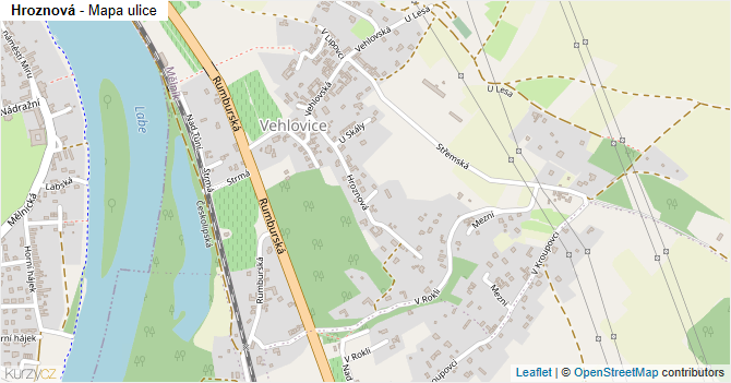 Hroznová - mapa ulice