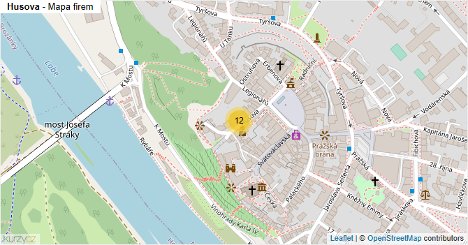 Husova - mapa firem