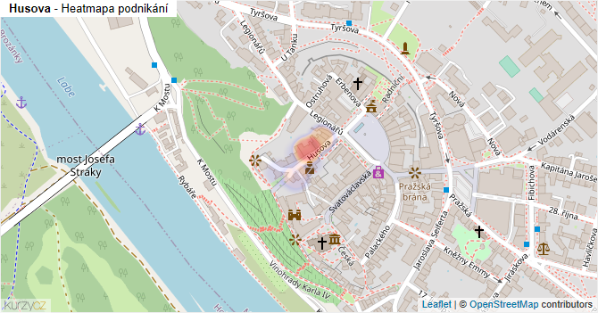 Husova - mapa podnikání