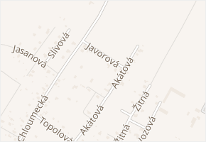 Javorová v obci Mělník - mapa ulice