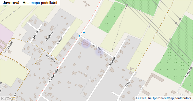 Javorová - mapa podnikání