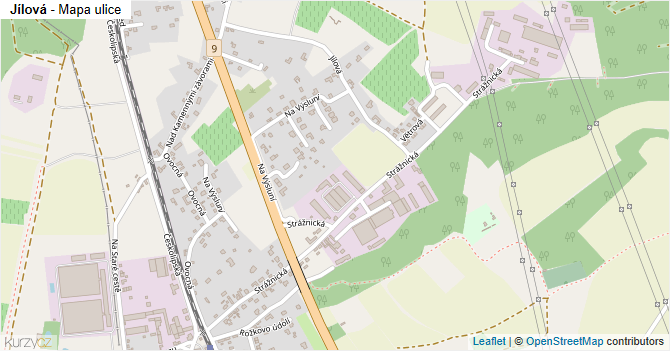 Jílová - mapa ulice